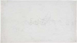 Attacco di trichechi alla barca da John Wilson Carmichael